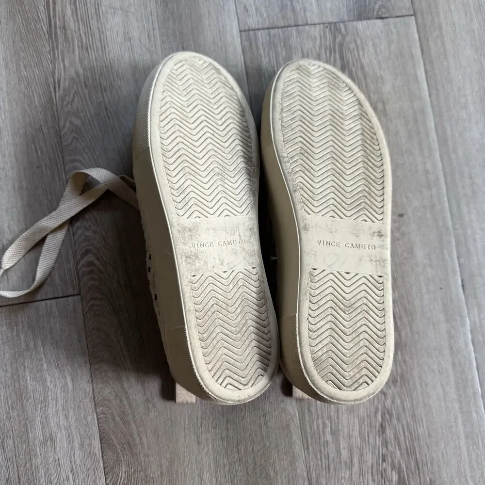 Vince Camuto Jamminna Sneakers Women's Size 6M Summer Knit Golden Platform Bone